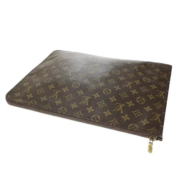 LOUIS VUITTON Poche Documents Business Clutch Bag Monogram - Picture 12 of 13
